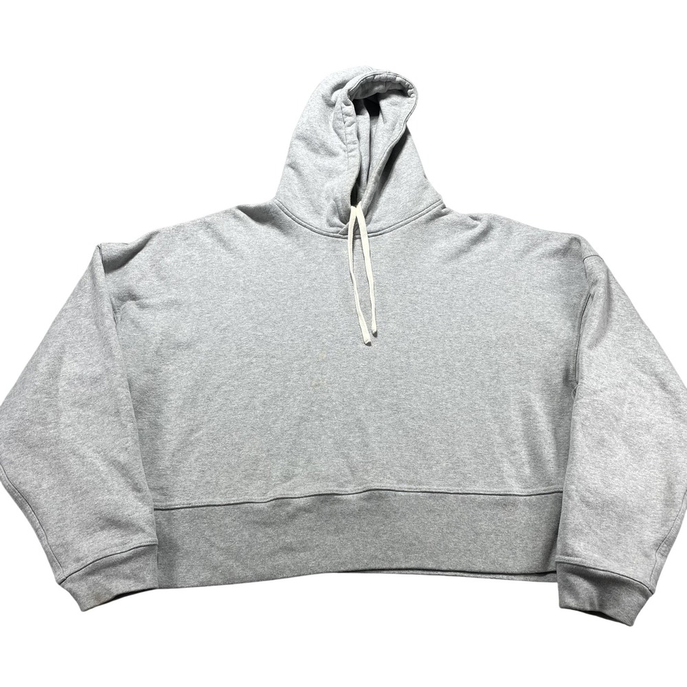 Florence Black Hoodie Mens XL Gray Jersey Pullover Sweatshirt Relaxed Fit Boxy